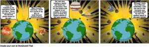 Planetary Personification Comic Strip PNG Image