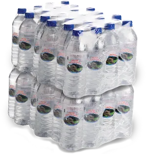 Plastic Water Bottles Pack PNG Image