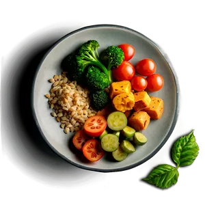 Plate Of Vegan Food Png Amg13 PNG Image