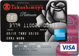 Platinum Credit Cards Display PNG Image