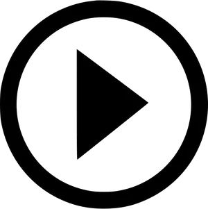 Play Button Icon Blackand White PNG Image