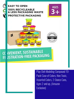 Play Doh10 Pack Case Colors Eco Friendly Packaging PNG Image