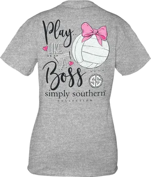 Play Like A Boss Volleyball Shirt PNG Image