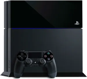 Play Station4 Consoleand Controller PNG Image