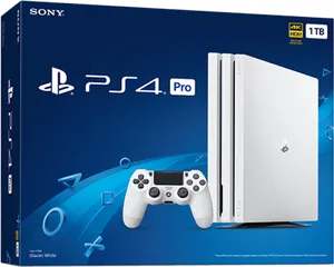 Play Station4 Pro White Edition Box PNG Image