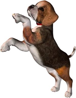 Playful Beagle Puppy Begging PNG Image