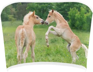 Playful Foalsin Field PNG Image