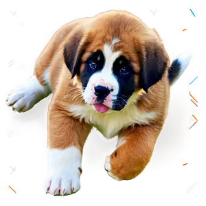 Playful St Bernard Pup Png 06292024 PNG Image