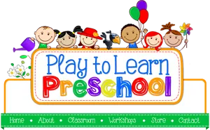 Playto Learn Preschool Website Banner PNG Image