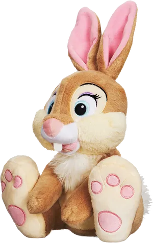 Plush Bunny Toy Sitting Pose PNG Image