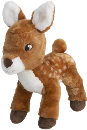 Plush Fawn Toy Standing PNG Image