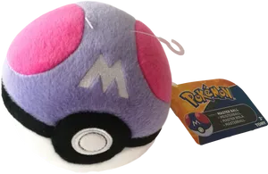 Plush Pokemon Master Ball With Tag PNG Image