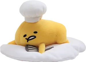 Plush Seal Chef Hat Fork PNG Image