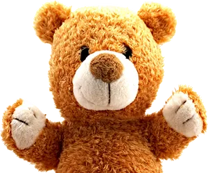 Plush Teddy Bear Portrait PNG Image