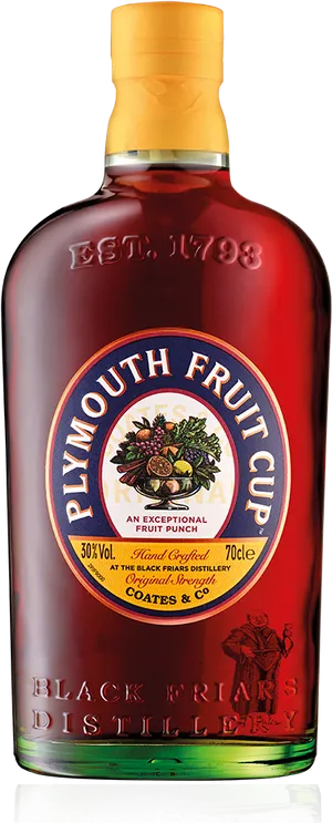 Plymouth Fruit Cup Gin Bottle PNG Image