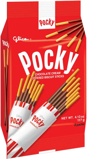 Pocky Chocolate Cream Biscuit Sticks Package PNG Image