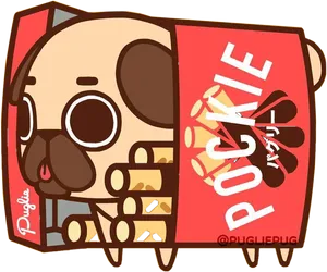 Pocky Dog Mascot Cartoon PNG Image