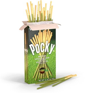 Pocky Matcha Green Tea Flavor PNG Image