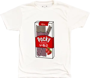 Pocky Strawberry Tshirt Design PNG Image