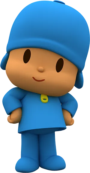 Pocoyo Character Portrait PNG Image