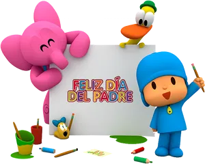 Pocoyo Fathers Day Celebration PNG Image