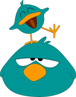 Pocoyo Friends Sleepy Birdand Pato PNG Image