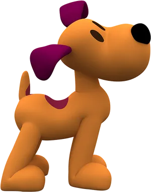 Pocoyo's Friend Loula Cartoon Dog PNG Image