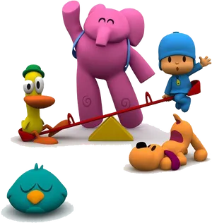 Pocoyoand Friends Playtime PNG Image