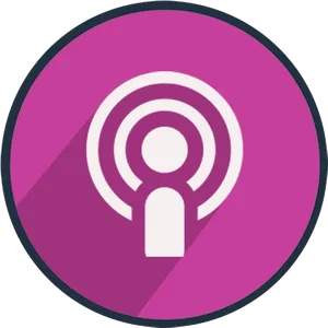 Podcast Icon Purple Background PNG Image