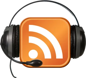 Podcast Iconwith Headphones PNG Image