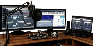 Podcast Recording Studio Setup PNG Image