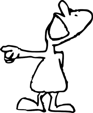 Pointing Cartoon Dog Silhouette PNG Image