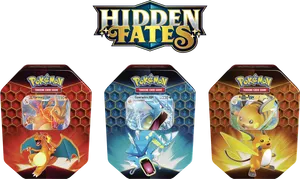 Pokemon Hidden Fates Tins Collection PNG Image