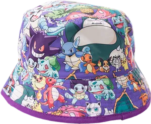 Pokemon Print Bucket Hat PNG Image