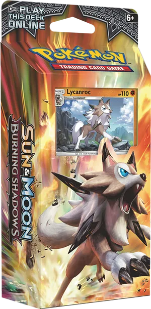 Pokemon Sun Moon Burning Shadows Lycanroc Pack PNG Image