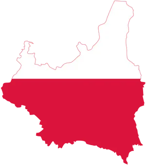 Poland Flag Map Outline PNG Image