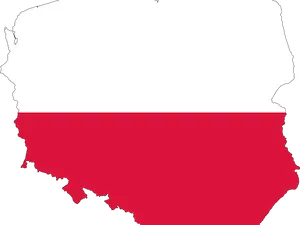 Poland Flag Map Outline PNG Image