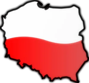 Poland Map Outline Flag Colors PNG Image