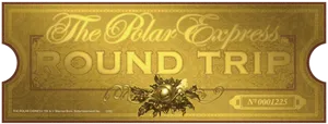 Polar Express Round Trip Ticket PNG Image