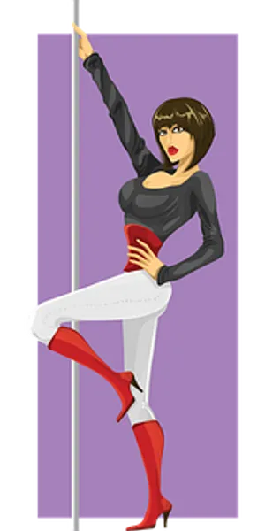 Pole_ Dancer_ Illustration_ Vector PNG Image