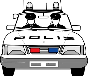 Police Car Front Viewwith Officers PNG Image