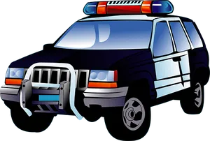 Police Cruiser Illustration PNG Image