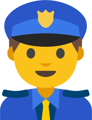 Police Officer Emoji Illustration PNG Image