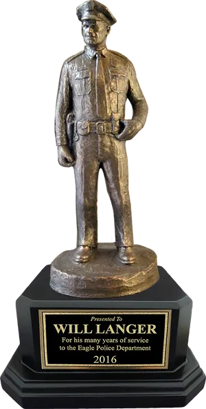 Police Officer Service Award Statue2016 PNG