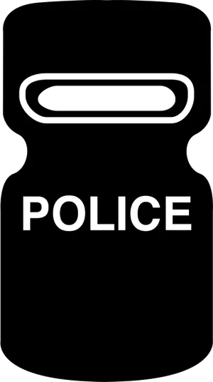 Police Riot Shield Outline PNG Image