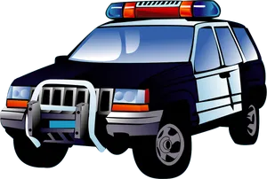 Police S U V Cartoon Illustration PNG Image