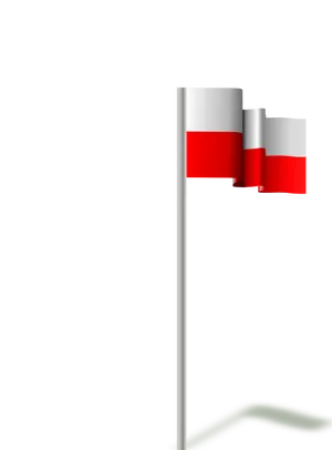 Polish Flag Fluttering PNG Image