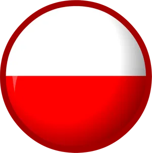 Polish National Flag Button PNG Image