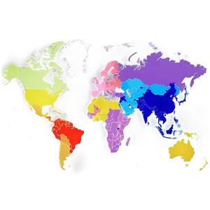 Political World Map Colorful Png Ykl PNG Image