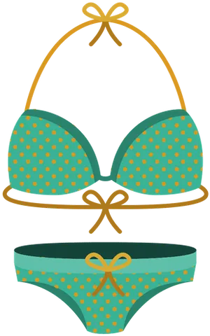 Polka Dot Bikini Illustration PNG Image